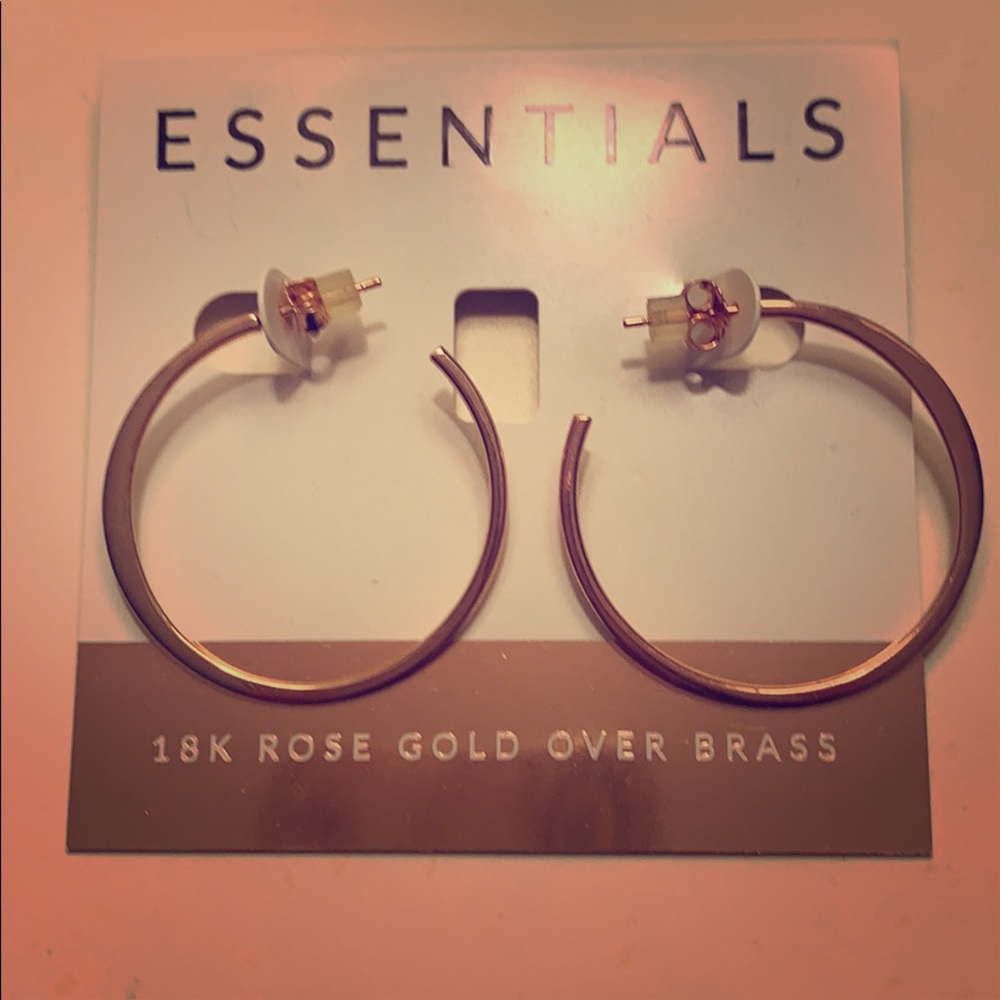 Rose Gold Plated Hoop Earrings *NEVER WORN*
